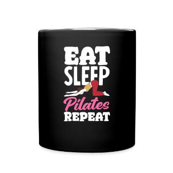 Eat Sleep Pilates Repeat Passion - Full Colour Mug - black - Front