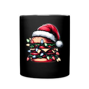 Burger Hamburger Weihnachtsmütze Noël - Mug uni - noir - Devant
