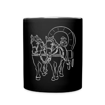 Kutscher Wagen - Tasse einfarbig - Schwarz - Vorne