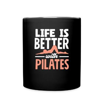 La vie est meilleure avec le Pilates - Mug uni - noir - Devant