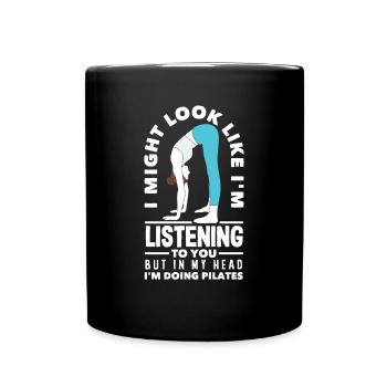 Pilates L’humour en pensée - Mug uni - noir - Devant
