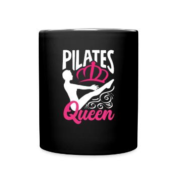 Pilates Queen Crown Fitness Silhouette - Full Colour Mug - black - Front