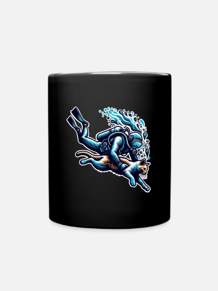 Plongée Plongeur Chat - Mug uni - noir