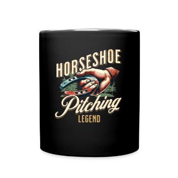 Horseshoe Throwing Horseshoe Pitching - Full Colour Mug - black - Front