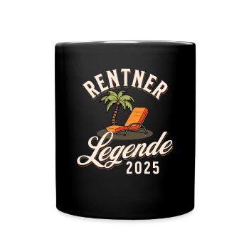 Rentner 2025 - Tasse einfarbig - Schwarz - Vorne