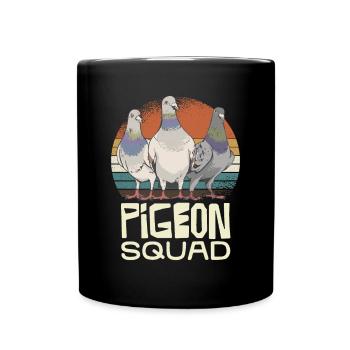 Pigeon Squad Retro Stil Taubenfreunde - Tasse einfarbig - Schwarz - Vorne