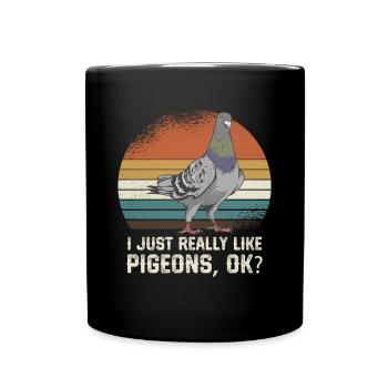 J’aime juste les pigeons, d’accord ? - Mug uni - noir - Devant