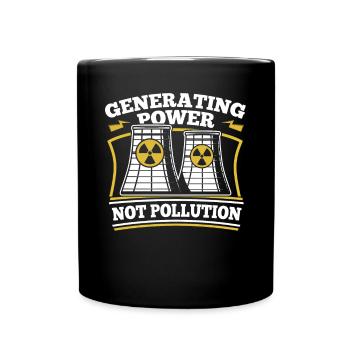 Stromerzeugung statt Umweltverschmutzung Energie Kernenergie - Tasse einfarbig - Schwarz - Vorne