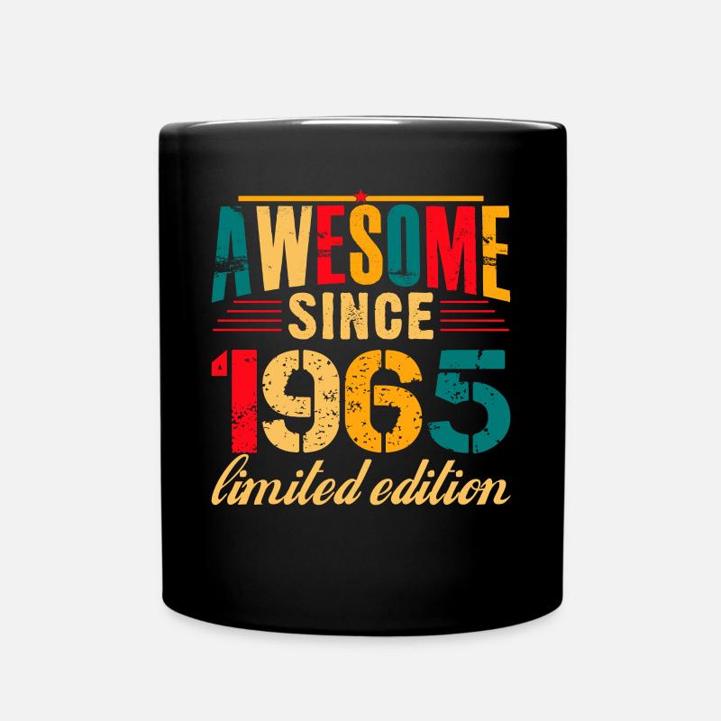 Awesome since 1965 Birthday 60 Years old - Full Colour Mug - black