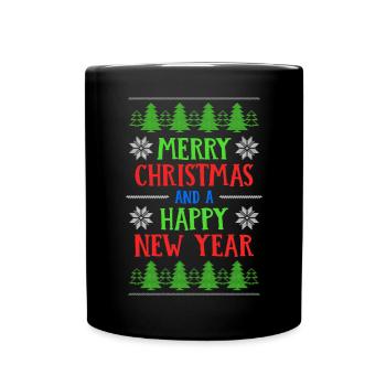 Joyeux Noël et une bonne année - Mug uni - noir - Devant