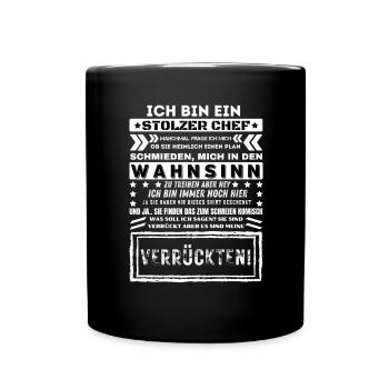 ICH BIN EIN STOLZER CHEF Humor Lustig - Tasse einfarbig - Schwarz - Vorne