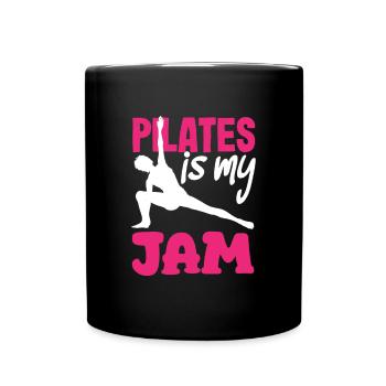 Pilates is my thing, sporty lifestyle - Full Colour Mug - black - Front