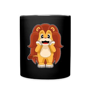 Lion Long Mane - Full Colour Mug - black - Front