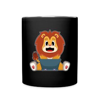 Lion Laptop - Full Colour Mug - black - Front