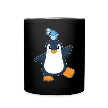 Pinguin Fisch  - Tasse einfarbig - Schwarz - Vorne