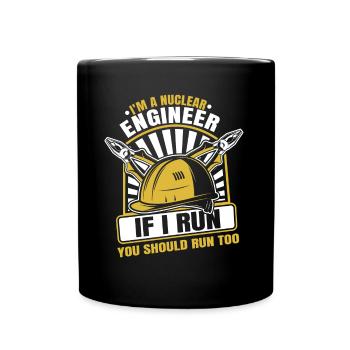 Wenn ich laufe, solltest du auch laufen Uranenergie - Tasse einfarbig - Schwarz - Vorne