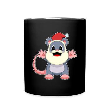 Souris Noël Père Noël - Mug uni - noir - Devant
