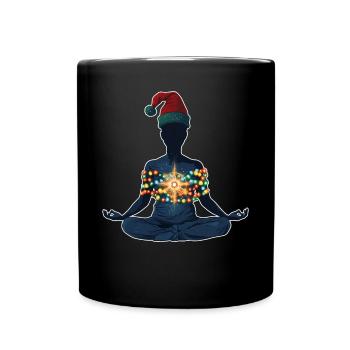 Guérison des chakras Guérisseur Reiki Maître chapeau de Père Noël - Mug uni - noir - Devant