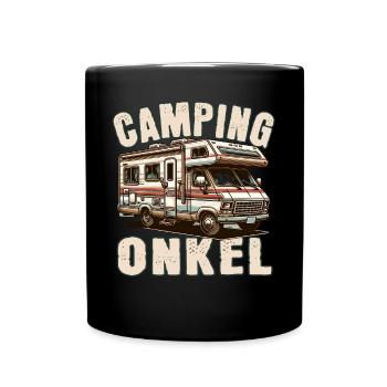 Camping Onkel - Tasse einfarbig - Schwarz - Vorne