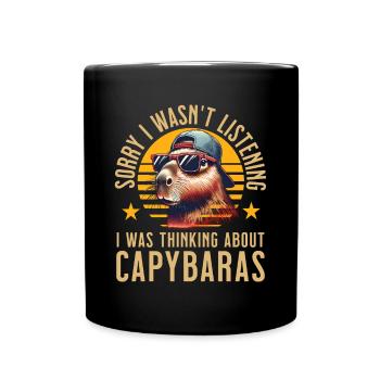 Capybara - Tasse einfarbig - Schwarz - Vorne