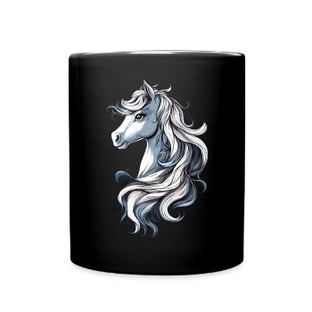 Pony Riding Pony Foal Rider Ponies Riding Pony Farm - Full Colour Mug - black - Front