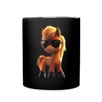 Pony Riding Pony Foal Rider Ponies Riding Pony Farm - Full Colour Mug - black - Front