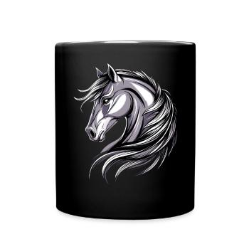 Pony Riding Pony Foal Rider Ponies Riding Pony Farm - Full Colour Mug - black - Front