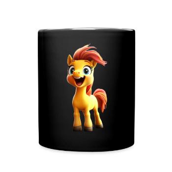Pony Riding Pony Foal Rider Ponies Riding Pony Farm - Full Colour Mug - black - Front