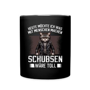 Today I want to push people cat - Full Colour Mug - black - Front