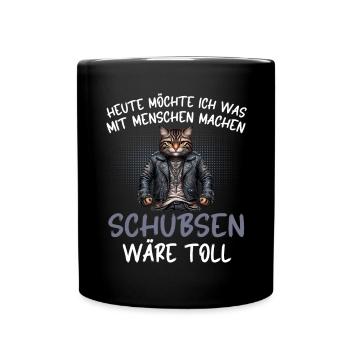 Today I want to push people cat - Full Colour Mug - black - Front