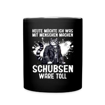 Today I want to push people cat - Full Colour Mug - black - Front