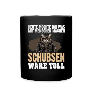 Today I want to push people cat - Full Colour Mug - black - Front