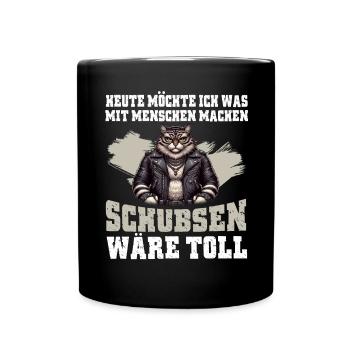 Today I want to push people cat - Full Colour Mug - black - Front