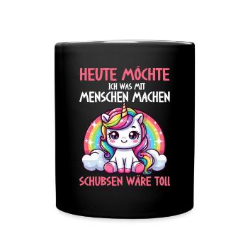 Today I want to do something with people Push - Full Colour Mug - black - Front