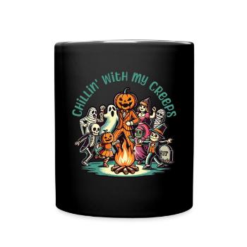 Halloween Spaß Mit Meinen Creeps - Tasse einfarbig - Schwarz - Vorne