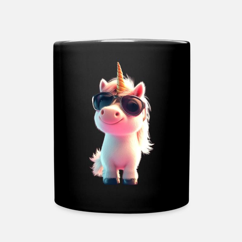 Einhorn Reiterin Ponyhof Pferde Reiten Einhörner - Tasse einfarbig - Schwarz