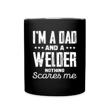 Je suis papa et soudeur - Mug uni - noir - Devant