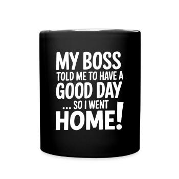 Humour de bureau - Mug uni - noir - Devant