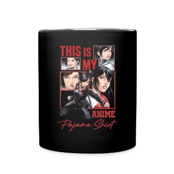 C’est ma chemise de pyjama anime - Mug uni - noir - Devant