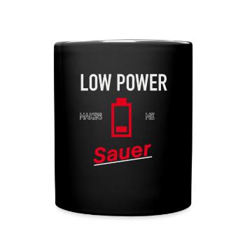 Akku leer - Elektroauto - Tasse einfarbig - Schwarz - Vorne