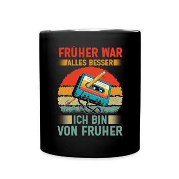 Kassetten Player Mixtape Musik 80er Vintage Retro - Tasse einfarbig - Schwarz - Vorne