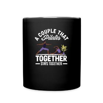 Couple de Pilates : Restez fort ensemble - Mug uni - noir - Devant
