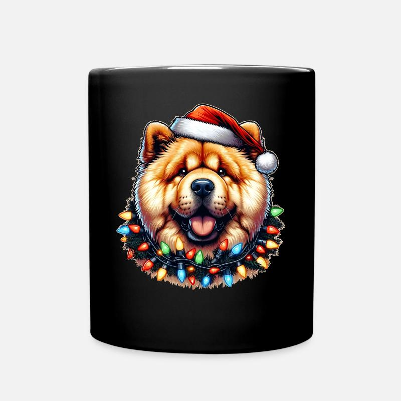 Chow Chow Hund Weihnachtsmütze Xmas - Tasse einfarbig - Schwarz