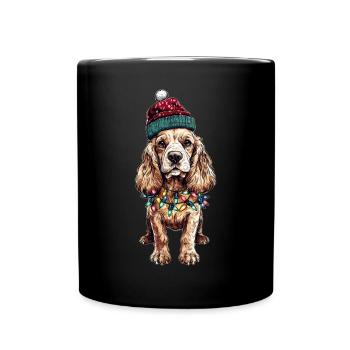Cocker Spaniel Chien Père Noël Noël - Mug uni - noir - Devant