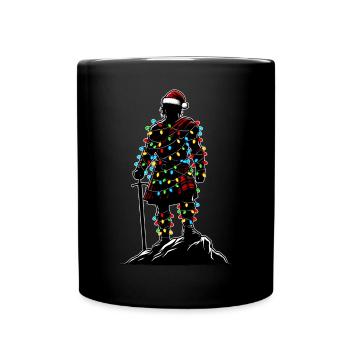 Highlander Chapeau de Noël Highlander Scottish Highland Cow - Mug uni - noir - Devant