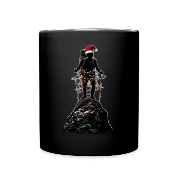 Wandern Outdoor Wanderer Weihnachten Hut Xmas - Tasse einfarbig - Schwarz - Vorne
