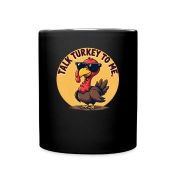 Sprechen Sie mit mir über die Türkei. Lustiges Tha - Tasse einfarbig - Schwarz - Vorne