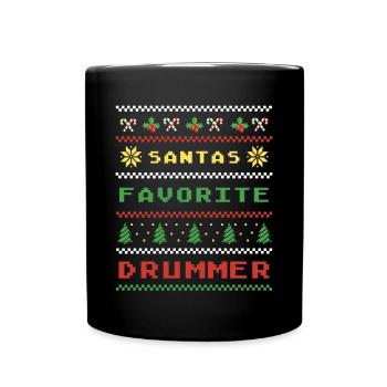 Christmas Drummer Style - Full Colour Mug - black - Front