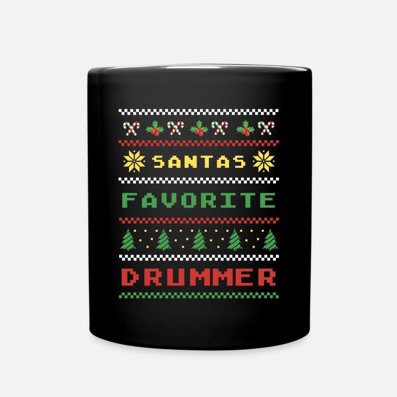 Weihnachtlicher Schlagzeuger Style - Tasse einfarbig - Schwarz