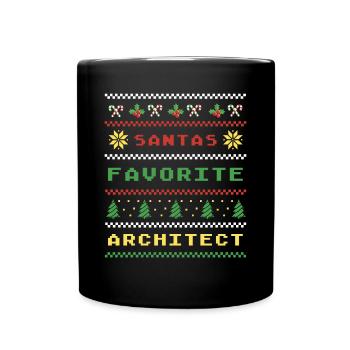 Weihnachtlicher Architekten Spaß für Santas - Tasse einfarbig - Schwarz - Vorne